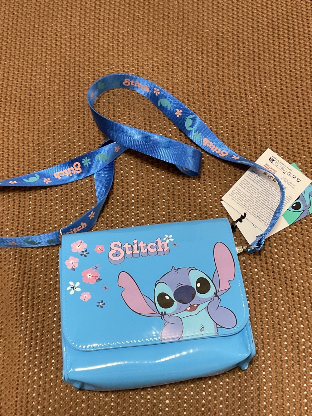 Disney Stitch Light Blue Crossbody Bag with Blue Strap